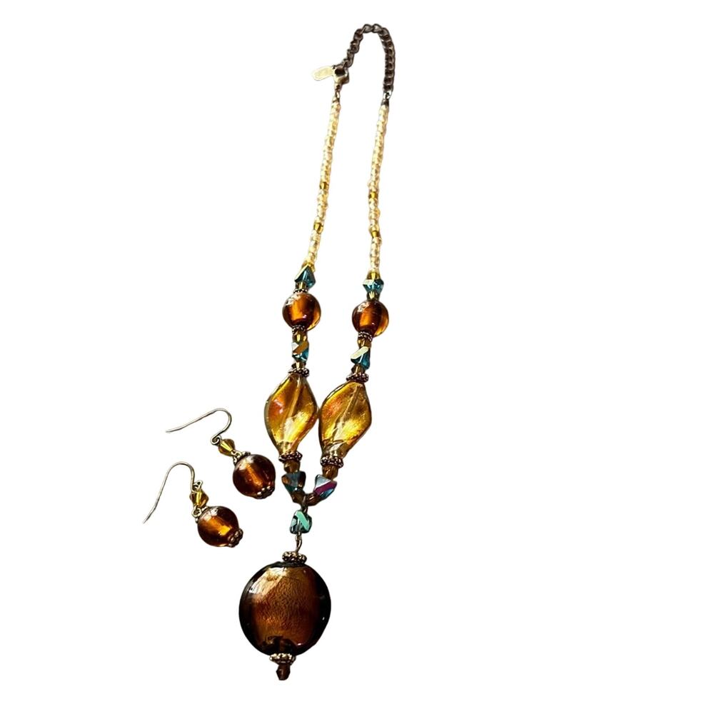 Beaded Necklace & Earrings Set
